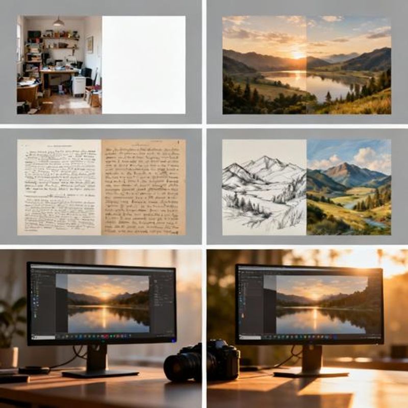 Before and after examples of Freepik AI tools improving design quality