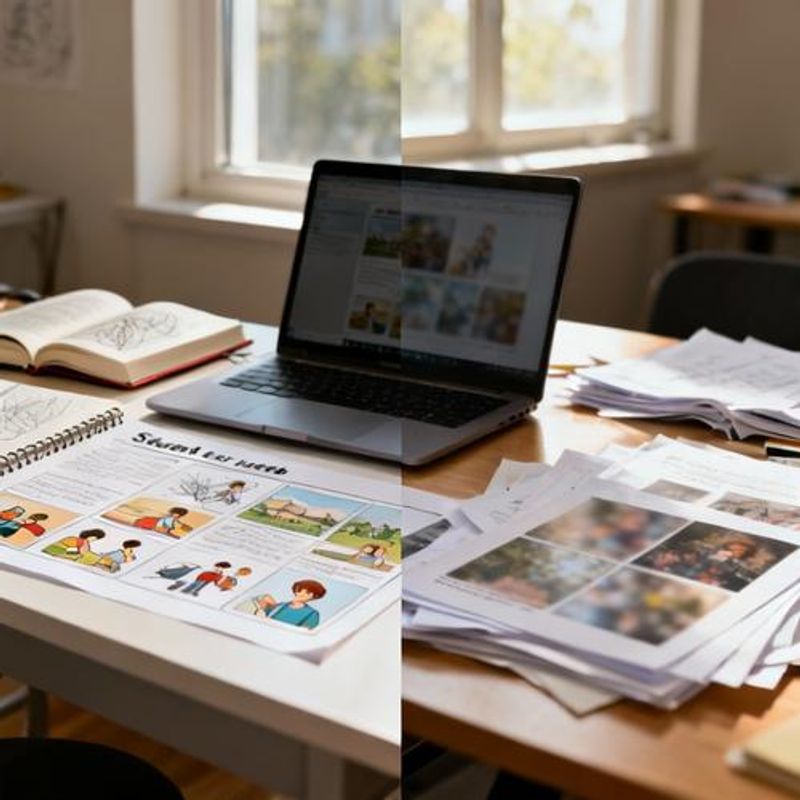 Split screen showing correct and incorrect ways to use free illustrations