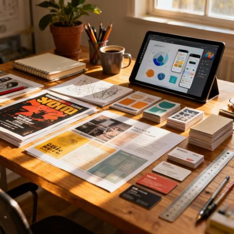 Design portfolio showcase created with various design tools