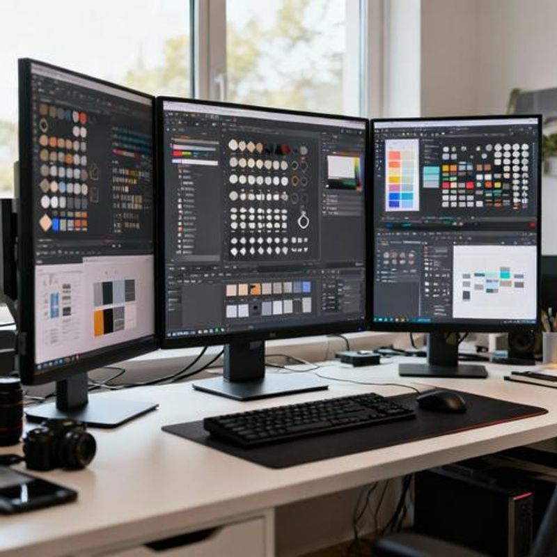Organized design workflow with systematic tool arrangement and clean interface