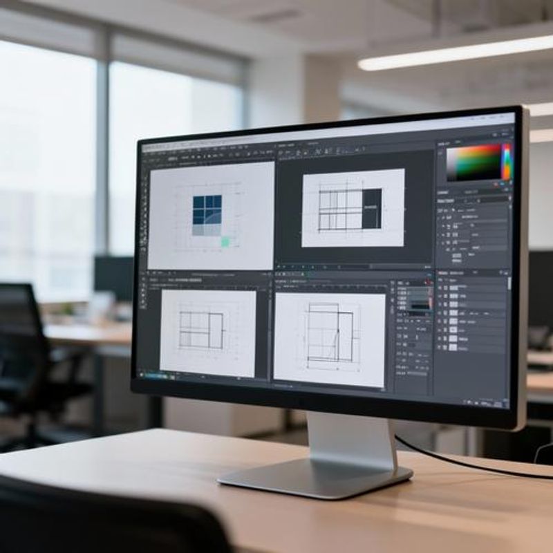 Comparison of design tools on computer screen showing different interfaces