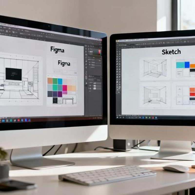 Side-by-side comparison of Figma and Sketch user interfaces