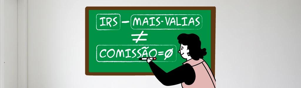 a comissão é deduzida nas mais-valias