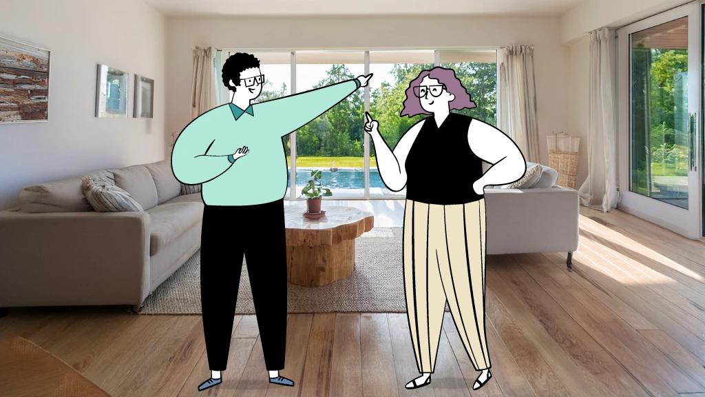 Listoo specialist showing a home to an interested buyer