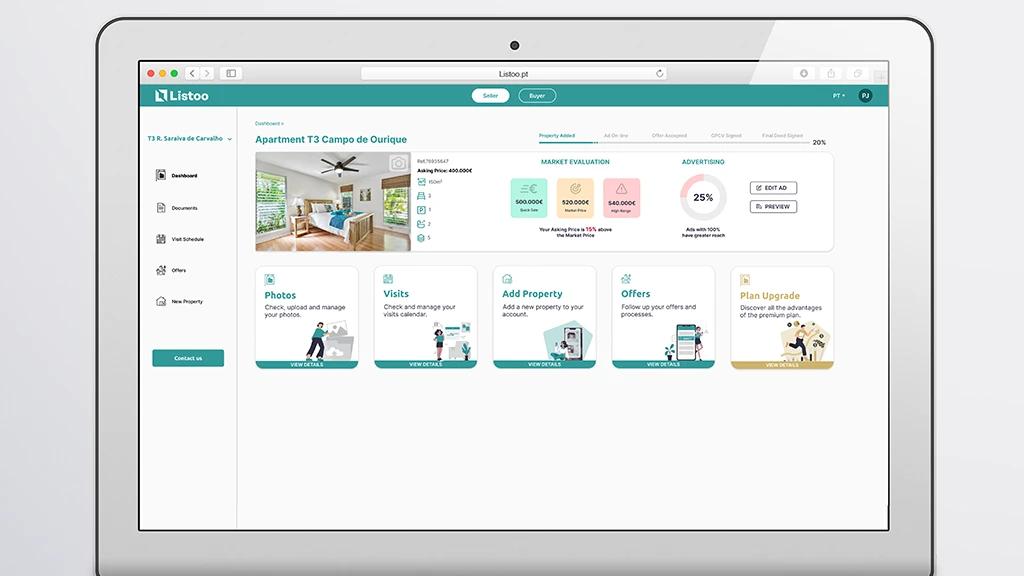 Plataforma imobiliária Listoo