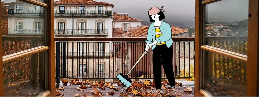 1. vender casa no Inverno: limpe a sujidade do Inverno
