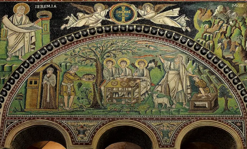 Mosaic "Sacrifice of Isaac", Basilica of San Vitale (A.D. 547) [Wikimedia Commons]