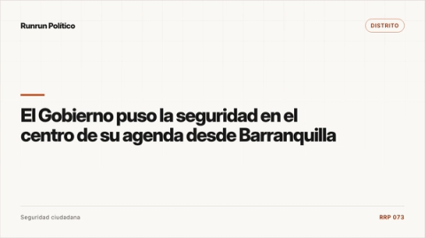 Portada editorial de Distrito para la nota “El Gobierno puso la seguridad en el centro de su agenda desde Barranquilla”.