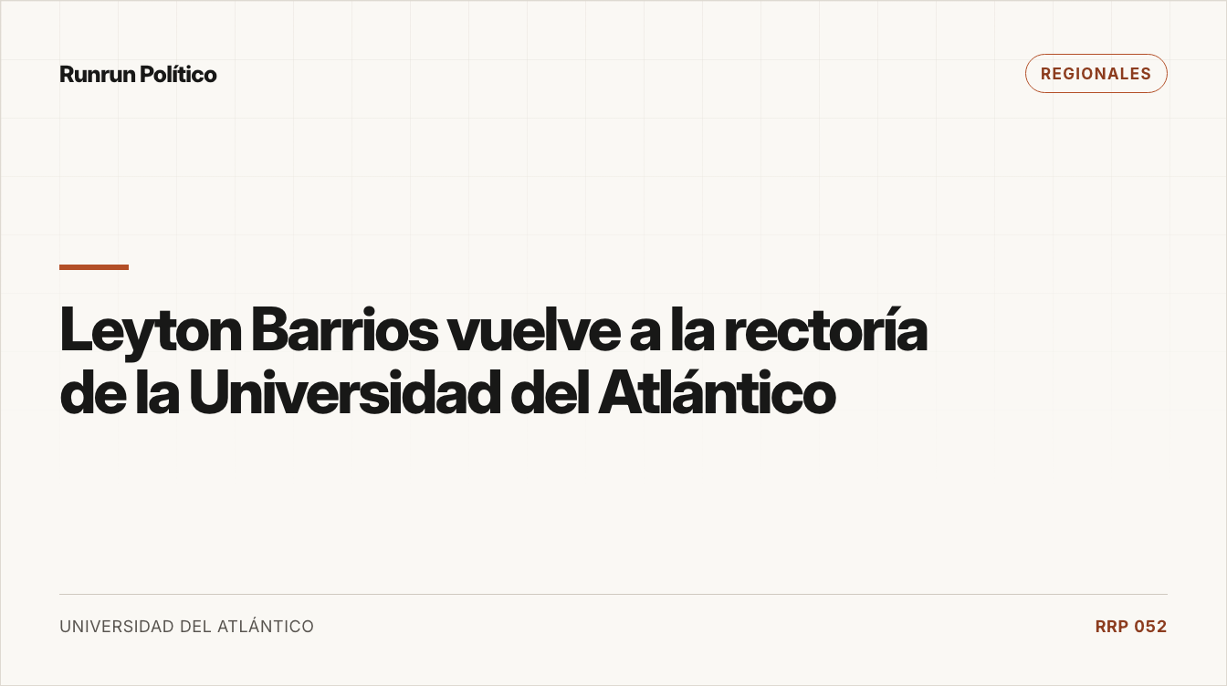 Portada editorial de Regionales para la nota “Leyton Barrios vuelve a la rectoría de la Universidad del Atlántico”.