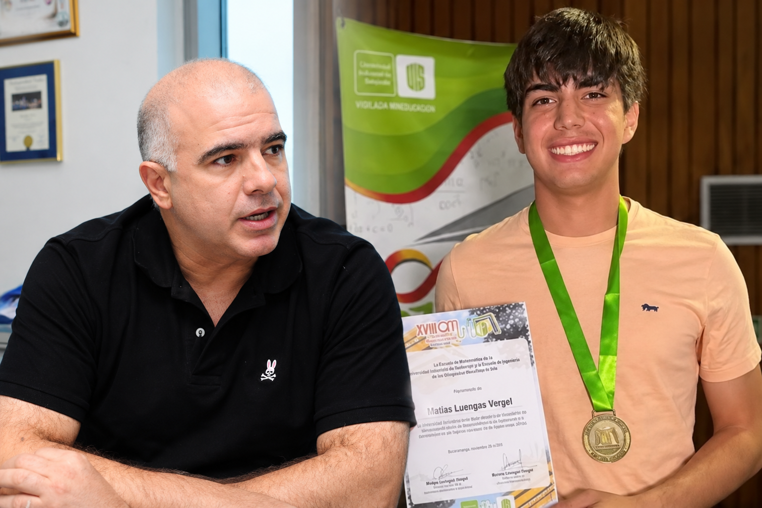 El estudiante cucuteño Matías Luengas Vergel, de 16 años, recibió una beca de la Fundación Tecnoglass para financiar sus estudios universitarios después de obtener 500 de 500 puntos en las Pruebas Saber 11.