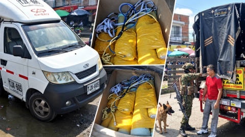 La Policía encontró un vehículo con aproximadamente 400 kilos de material explosivo, preliminarmente identificado como C4, en el barrio Centro de Santander de Quilichao, Cauca.