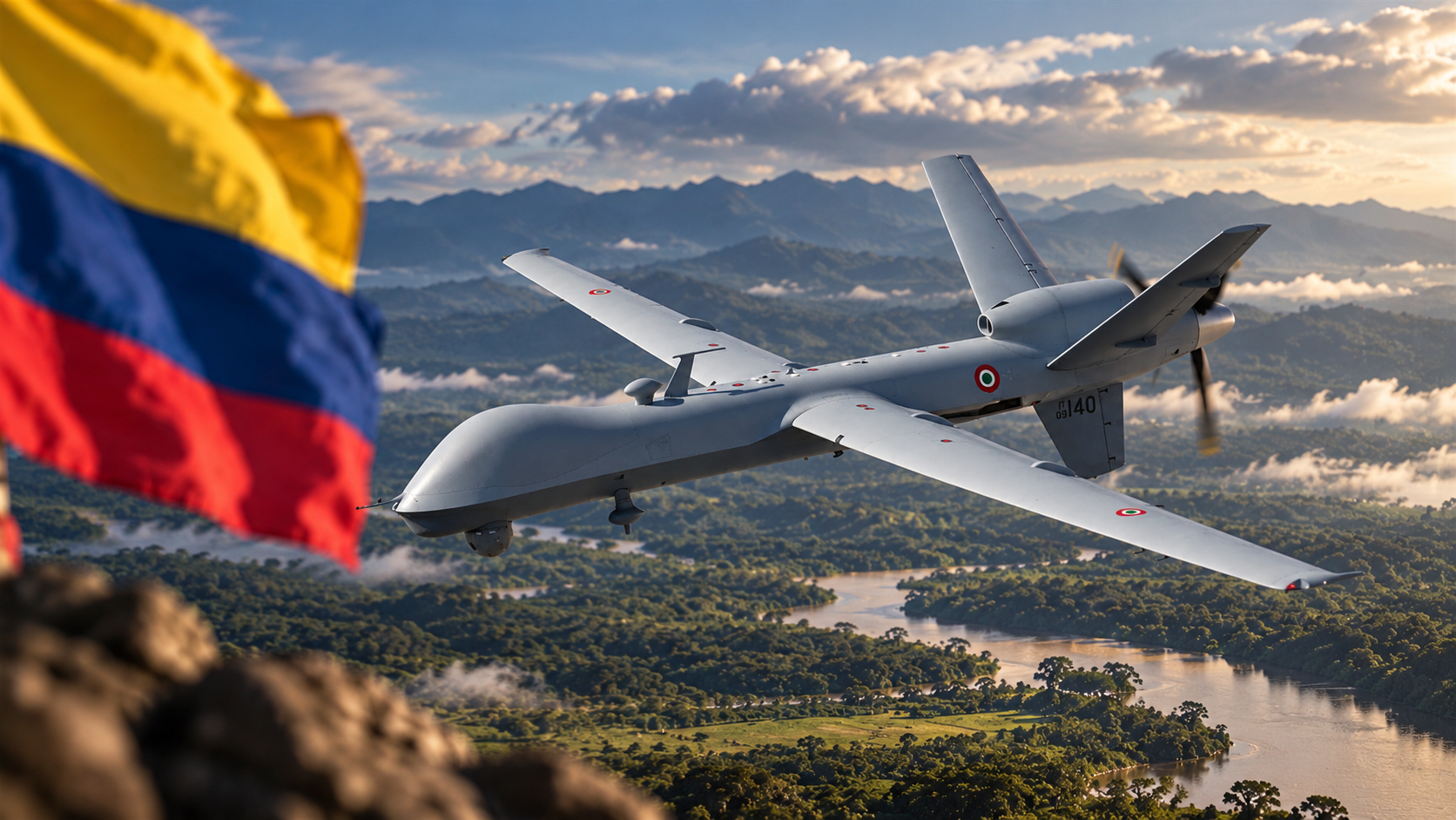 Dron MQ-9 Reaper sobre territorio colombiano