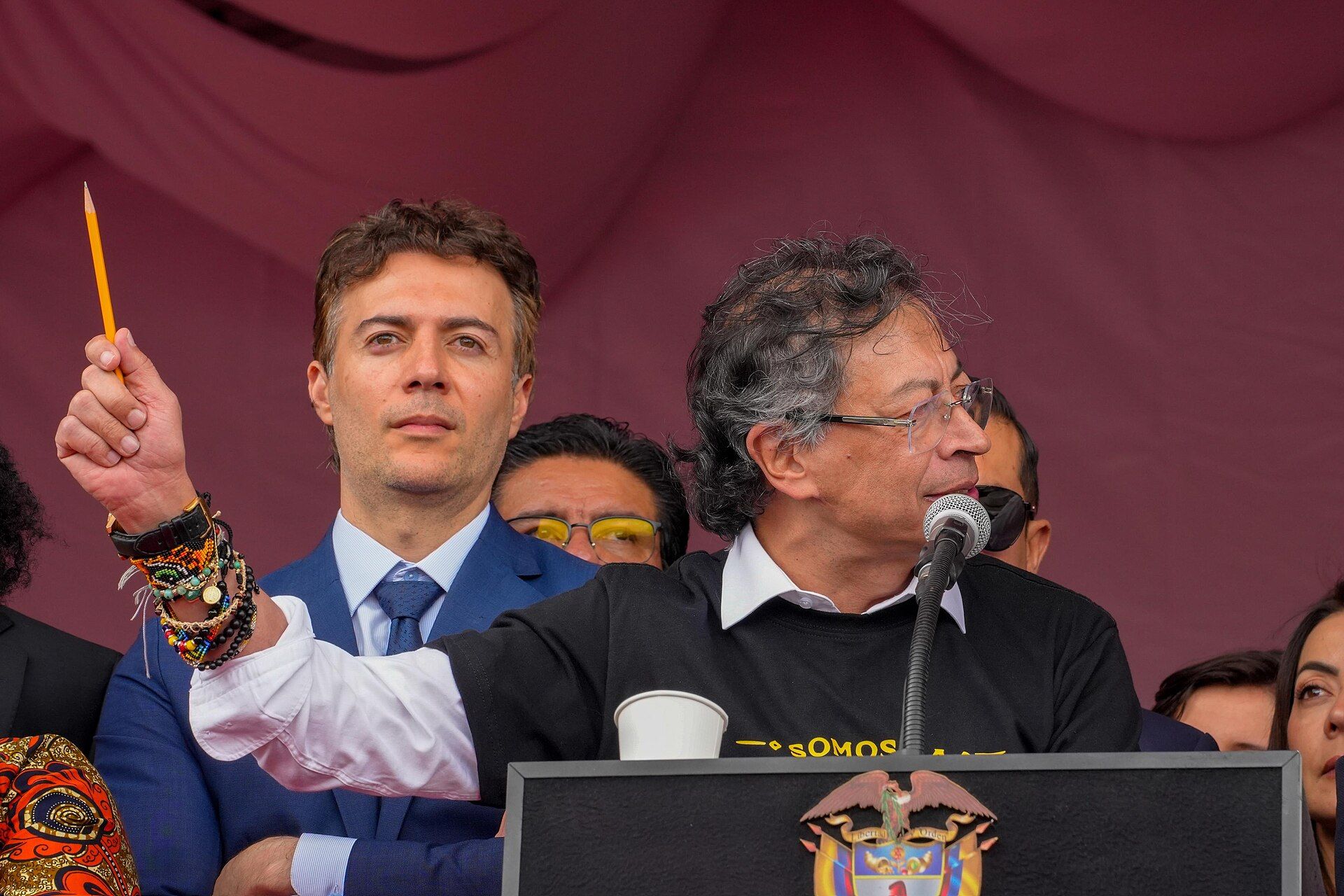 Gustavo Petro durante un discurso oficial