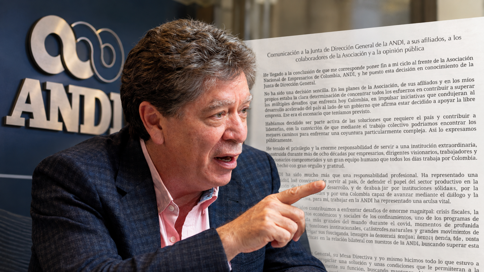 Bruce Mac Master renunció a la presidencia de la ANDI en medio de las tensiones con el Gobierno de Abelardo De La Espriella y tras varios intentos de mantener la interlocución institucional.