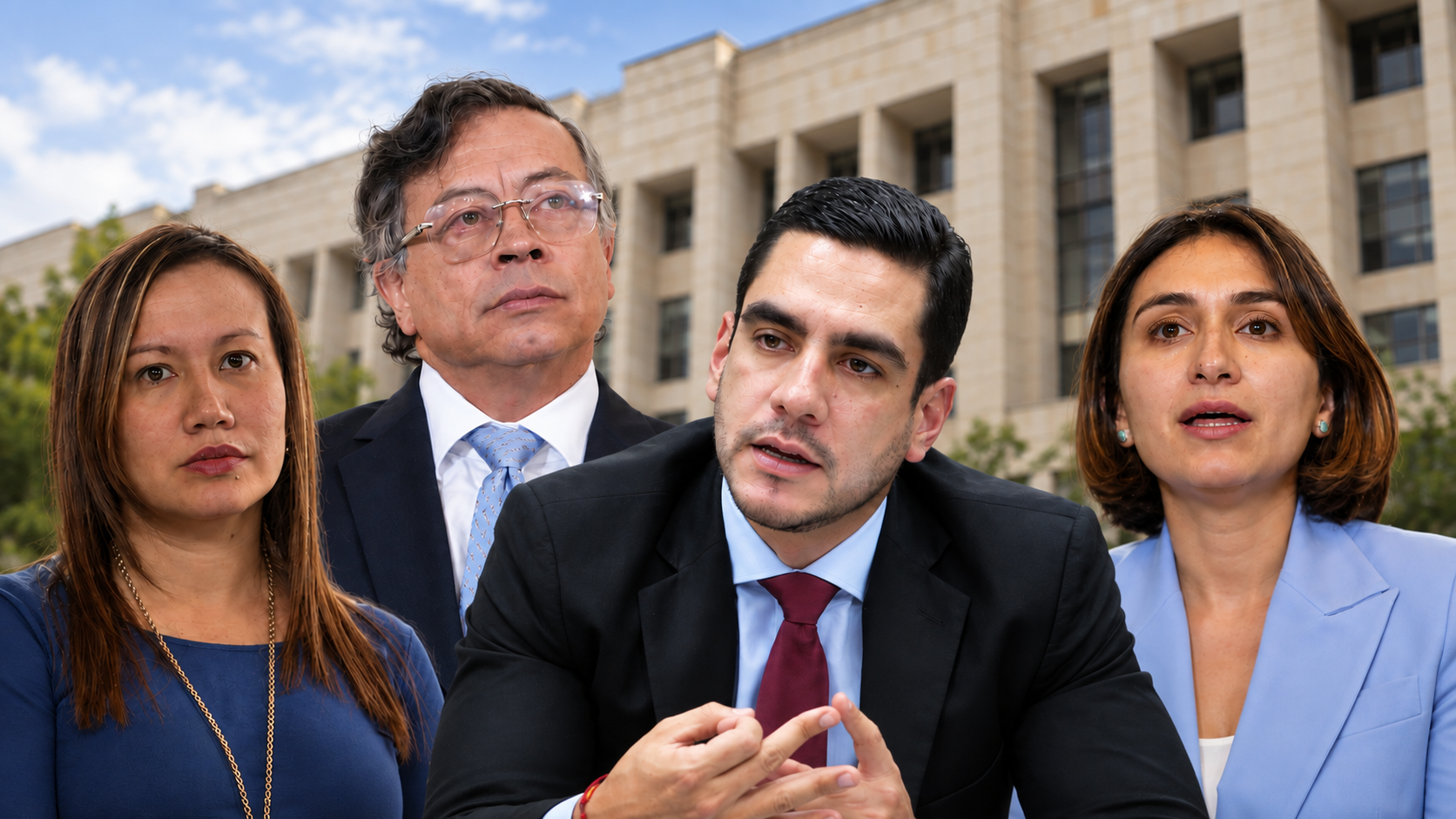 Gustavo Petro, Laura Sarabia, Alex Flórez y Carolina Corcho han estado en el centro de diferentes controversias políticas y judiciales esta semana.