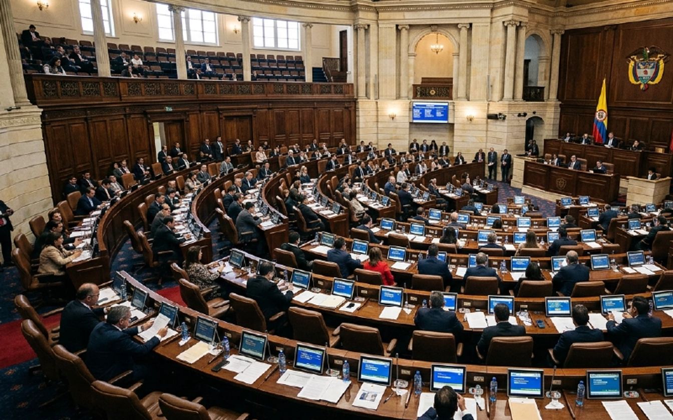 Vista del recinto del Congreso de Colombia durante una sesión.