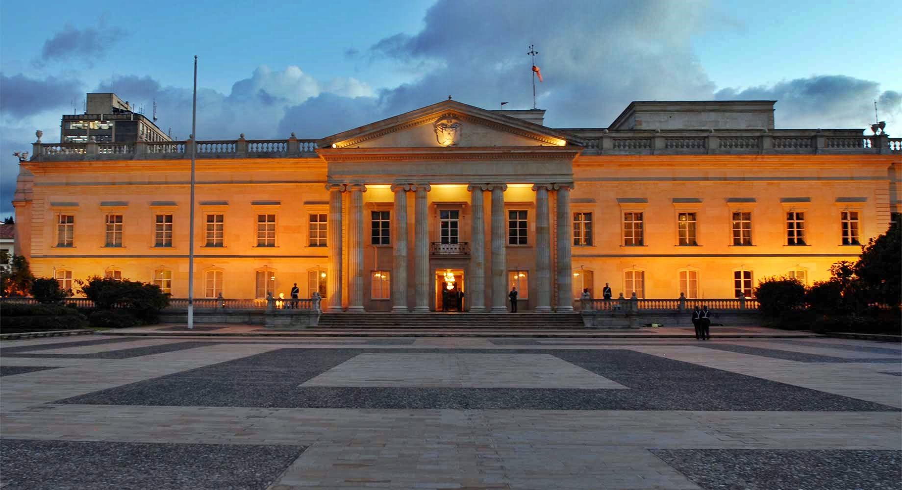 Fachada de la Casa de Nariño, sede de la Presidencia de Colombia en Bogotá