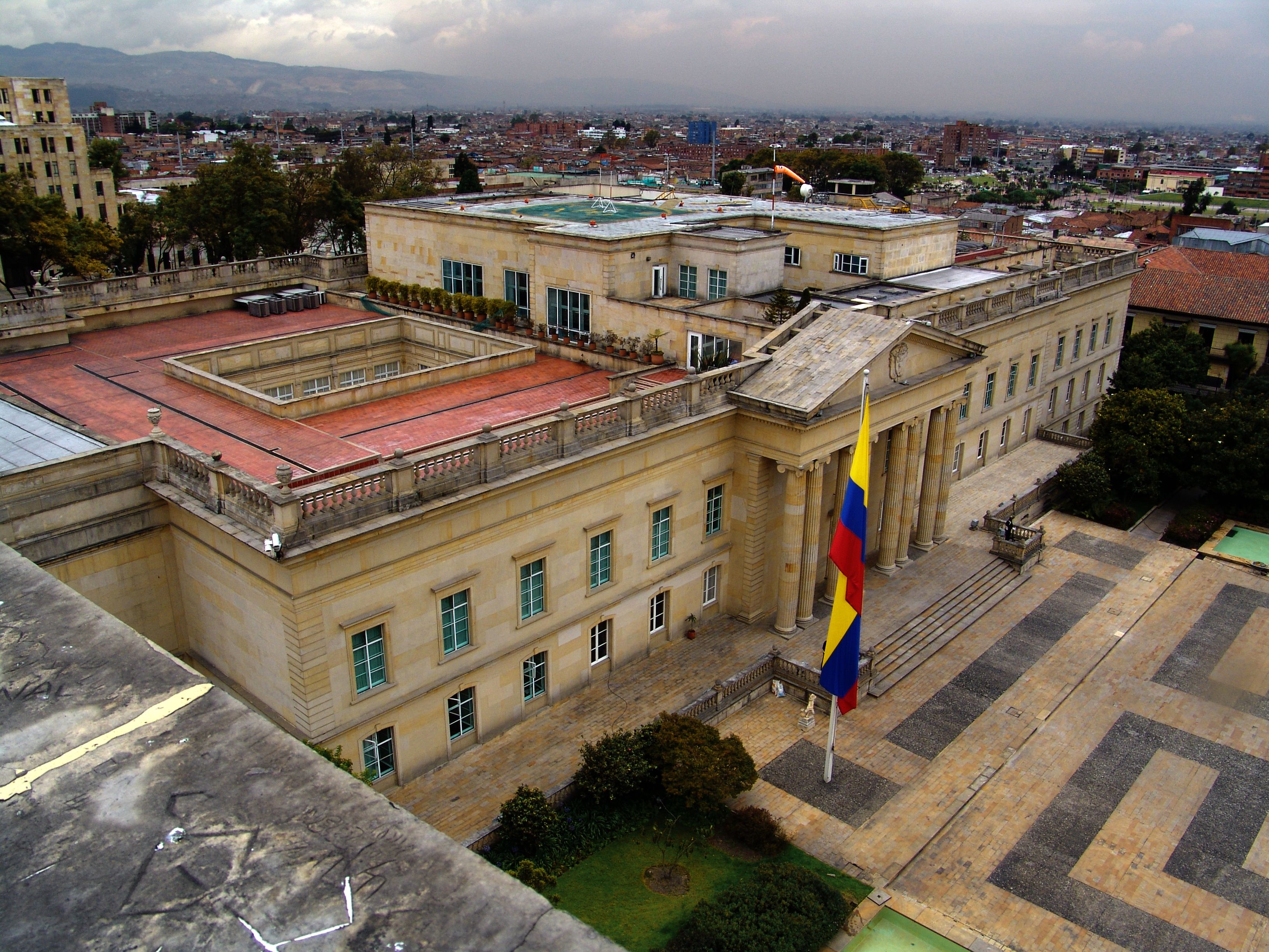 Fachada de la Casa de Nariño en Bogotá, sede de la Presidencia
