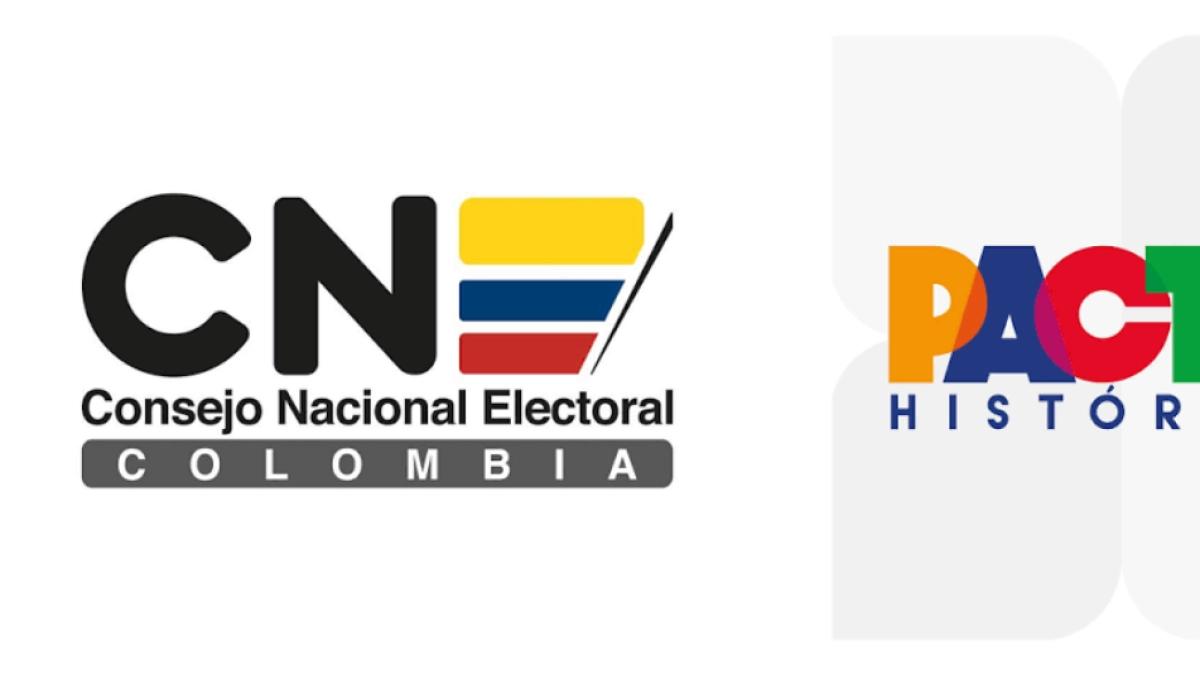 Logotipos del Consejo Nacional Electoral y del Pacto Histórico.
