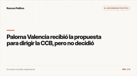 Portada editorial de El bochinche político para la nota “Paloma Valencia recibió la propuesta para dirigir la CCB, pero no decidió”.