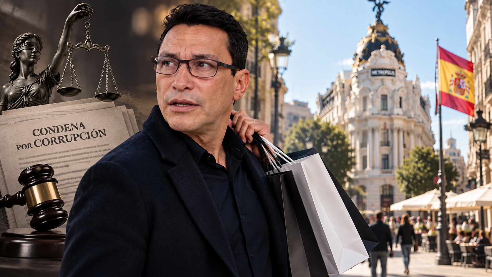 Mientras en Colombia carga con una condena por corrupción y una orden de captura, Carlos Caicedo reapareció muy lejos del Magdalena: de compras en Madrid, España.