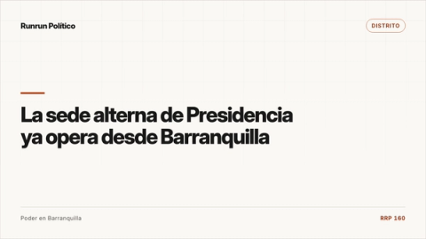 Portada editorial de Distrito para la nota “La sede alterna de Presidencia ya opera desde Barranquilla”.
