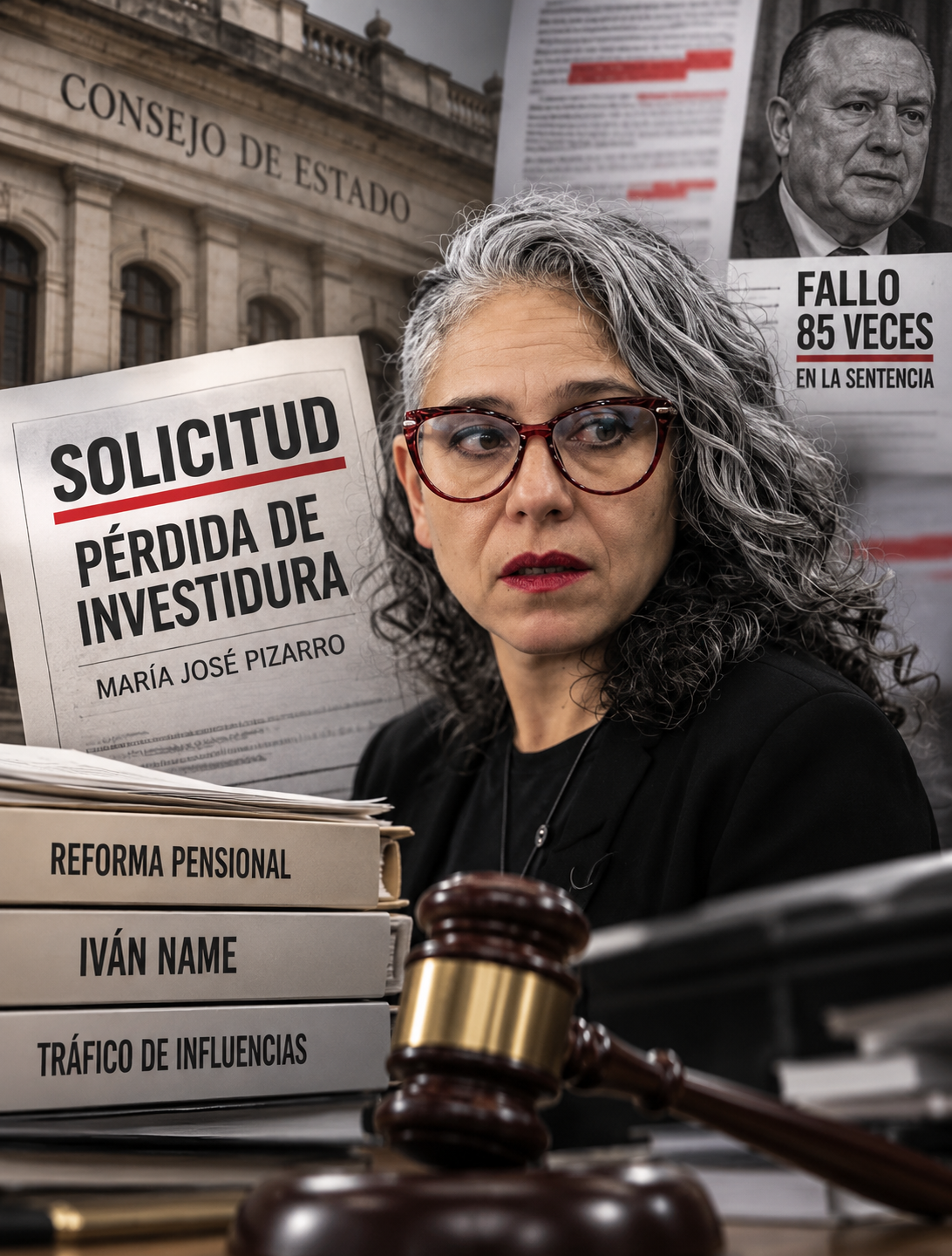 Composición editorial sobre la solicitud de pérdida de investidura de María José Pizarro