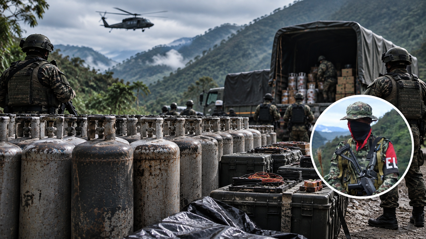 Un operativo simultáneo desarrollado en Medellín, Bucaramanga, Cartagena y Bosconia permitió desmantelar una red de piratería terrestre que, según las autoridades, estaría vinculada con estructuras del ELN y habría participado en el desvío de mercancías y materiales utilizados para fortalecer su capacidad logística.