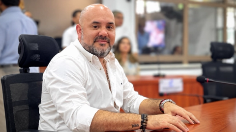 El presidente del Concejo Distrital de Barranquilla, Mauricio Villafañez Jabba, durante la instalación del tercer periodo de sesiones ordinarias de 2026.