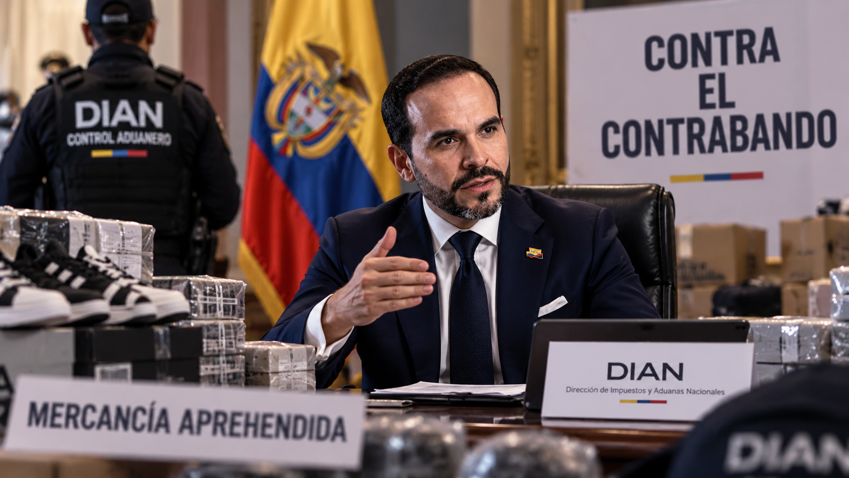 El presidente Abelardo De La Espriella se reunió con el director de la Dian, Andrés Felipe Velásquez, y anunció que su Gobierno intensificará la ofensiva contra las redes de contrabando.