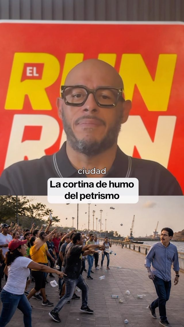 Portada vertical del reel Cortina de humo petrista de Runrun Político.