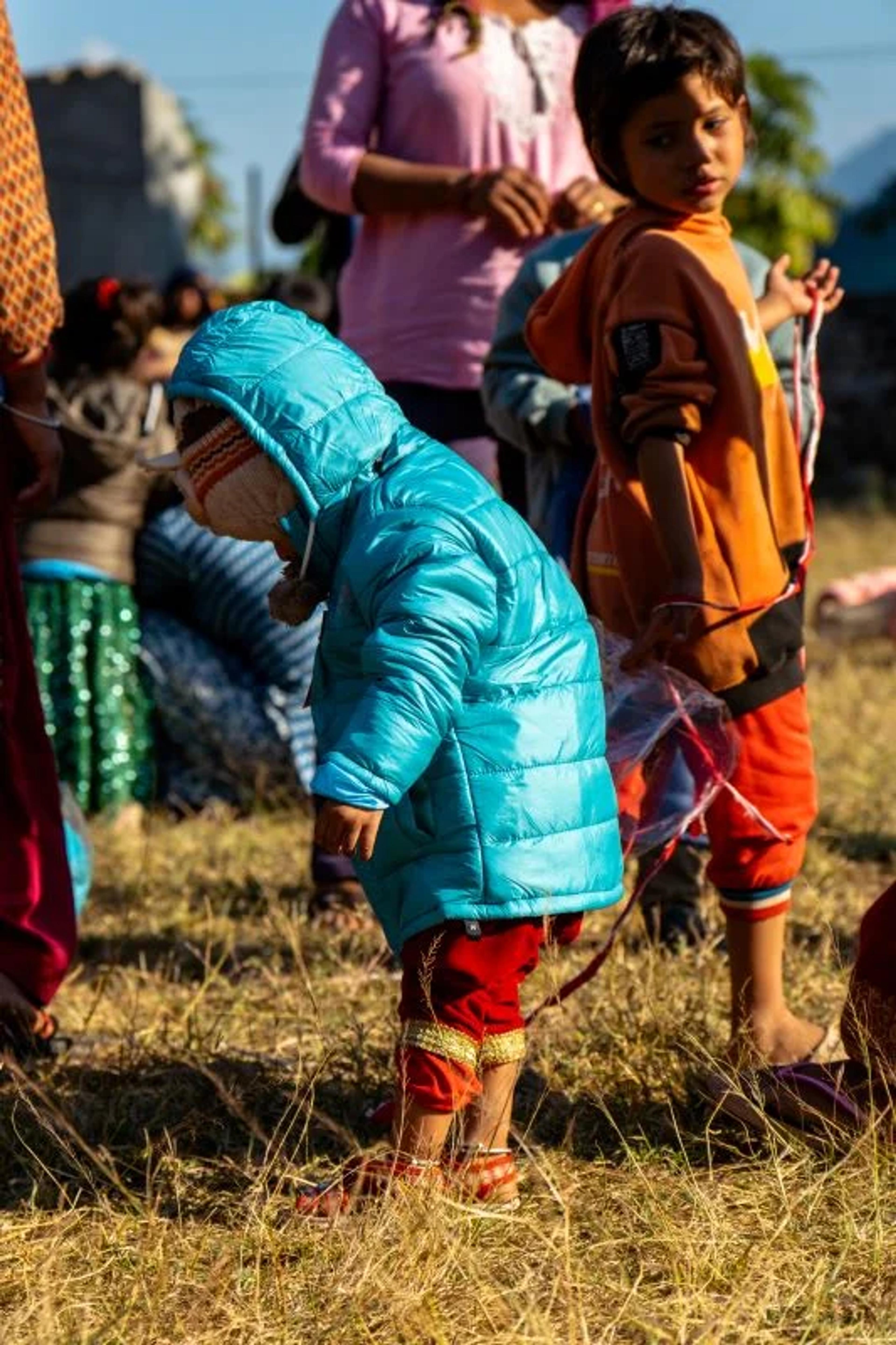 Distribution of winter coats for families impacted by earthquake, 2023, Nepal 