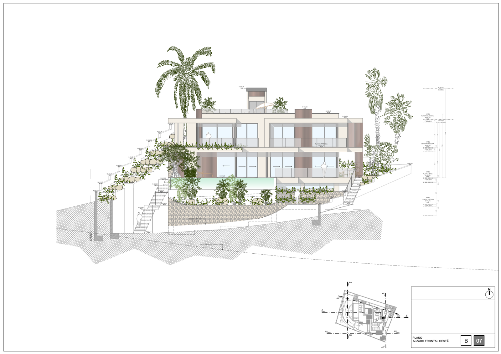 West Elevation (Frontal) floor plan