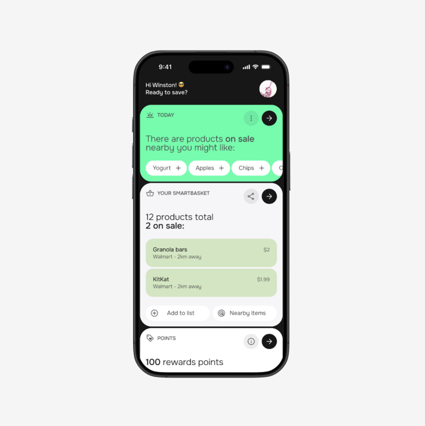SmartBasket project interface