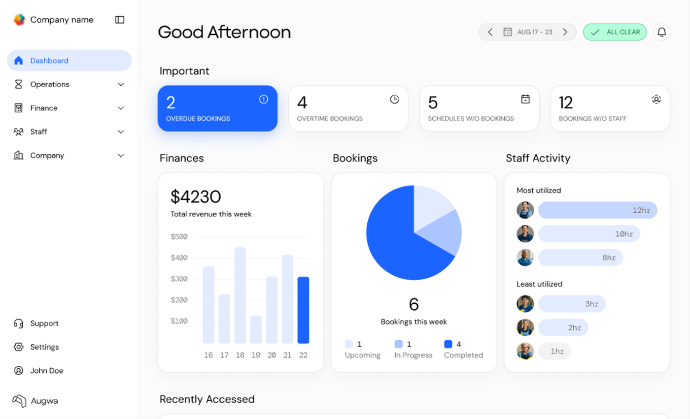 Augwa project interface
