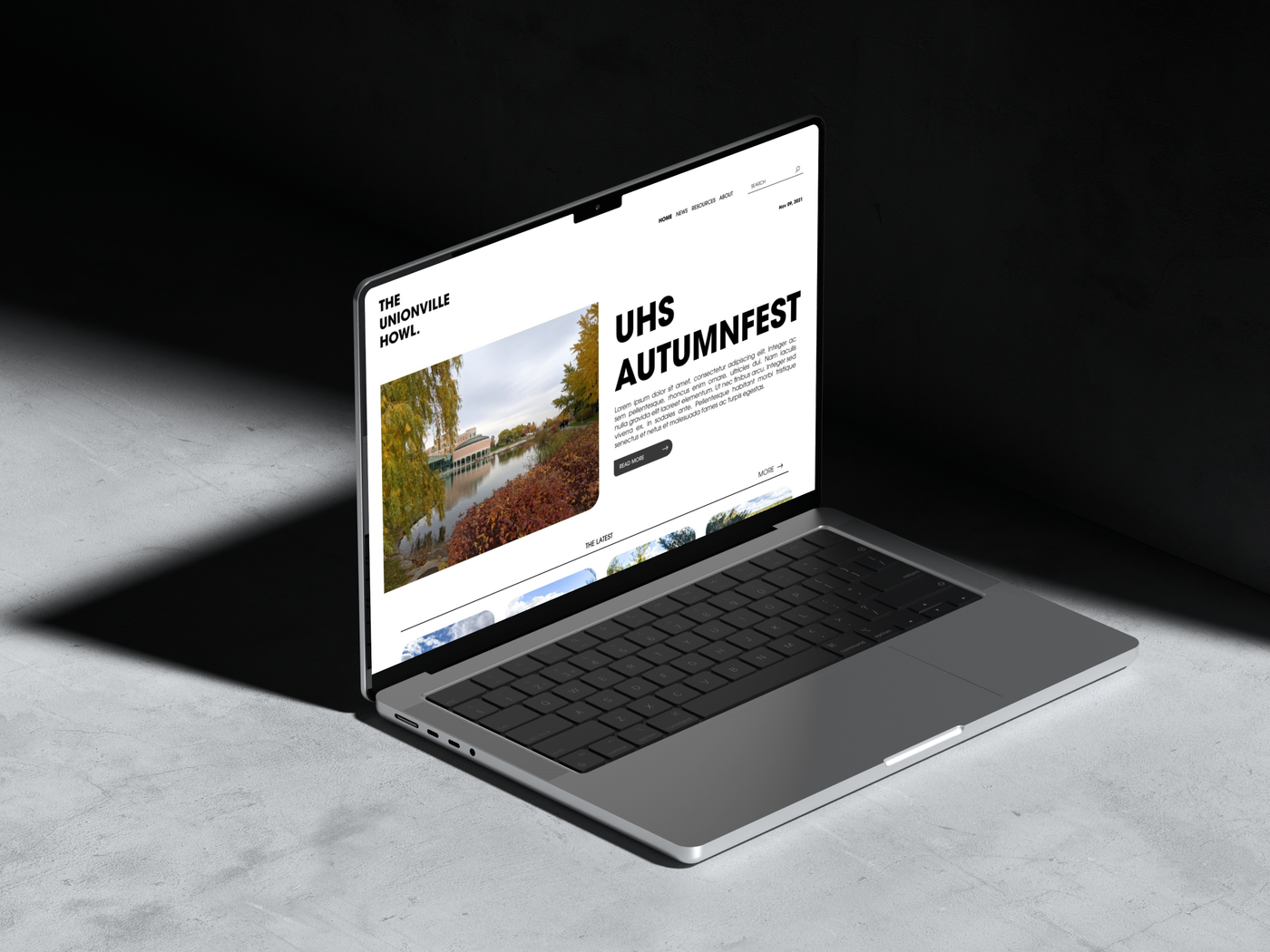 The Unionville Howl Website Design — Scene 7