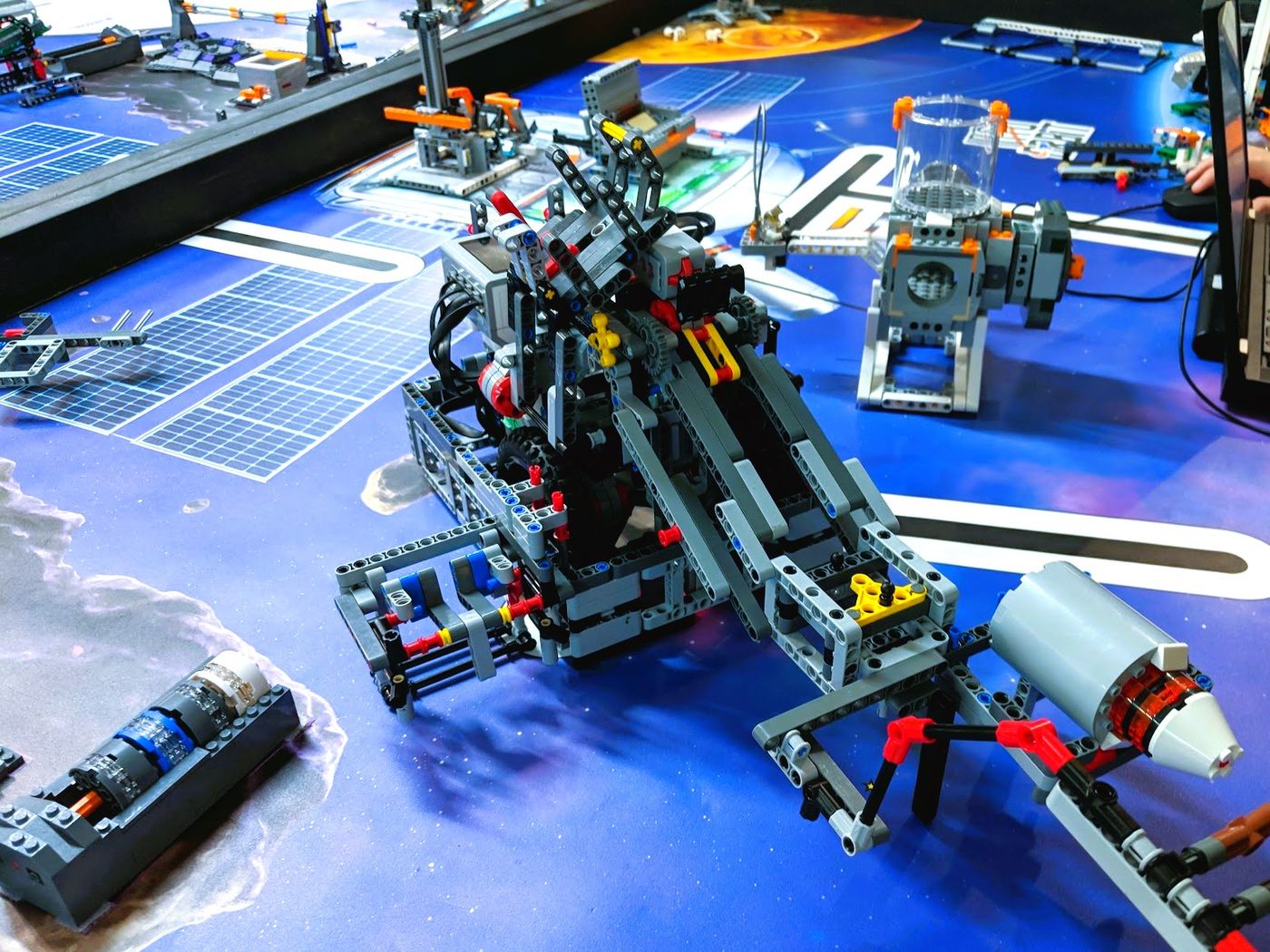 Team Polaris LEGO robot on a First Lego League competition field