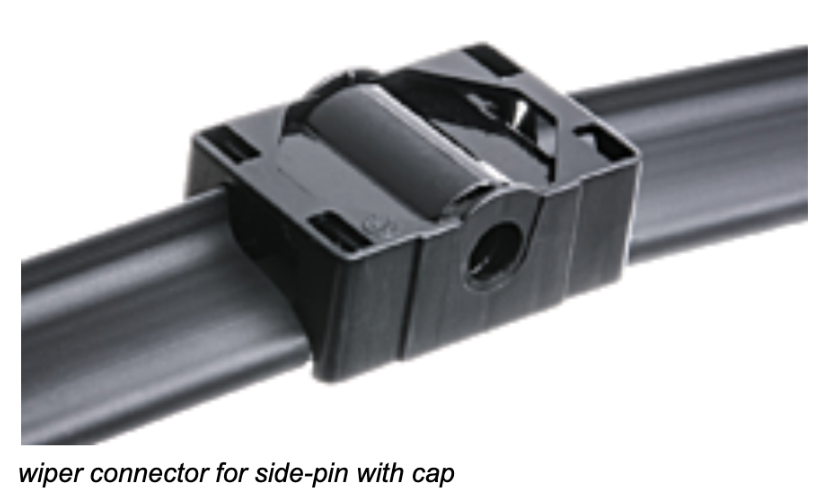 Wiper connection: Side pin with a plastic cap