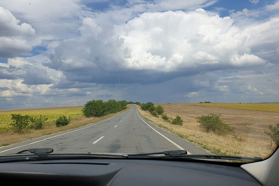 looking out of windscreen