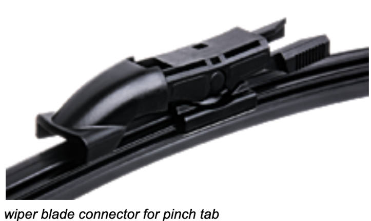 Wiper connection: Pinch tab