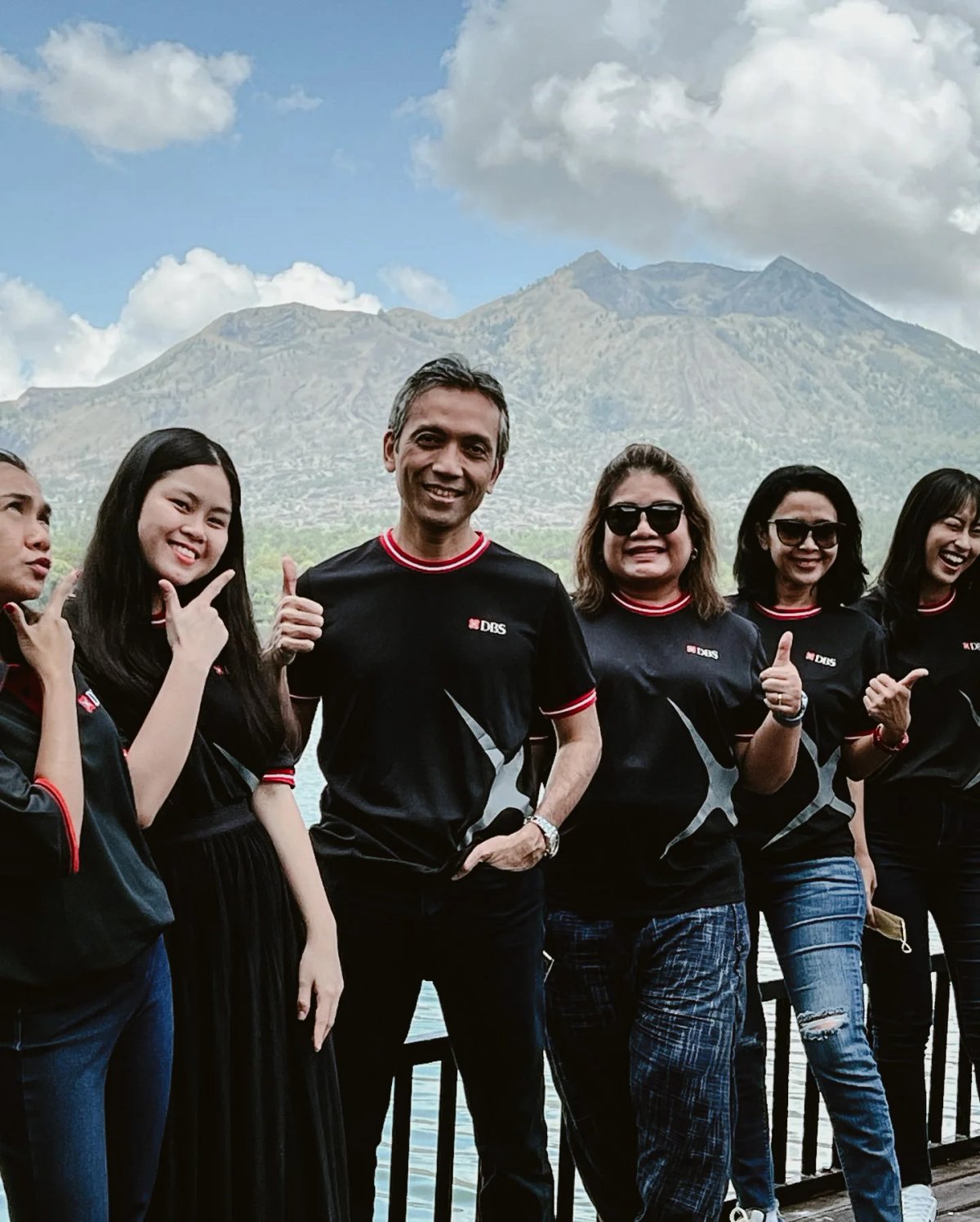 DBS corporate group during an eco tour in Kintamani, Bali