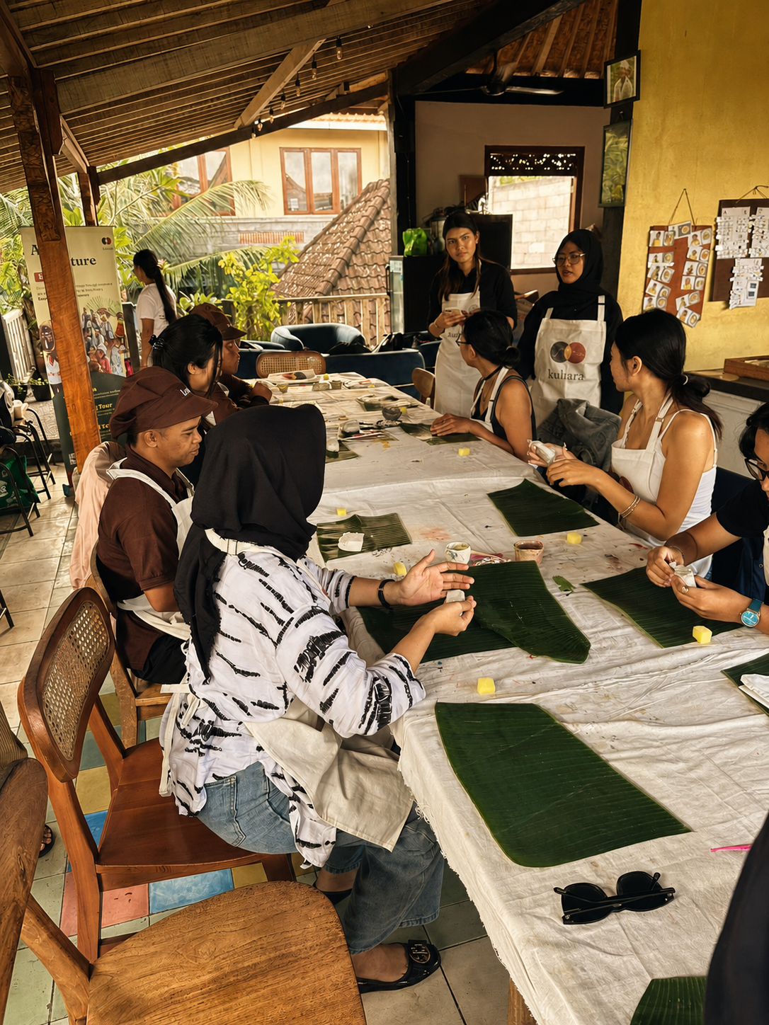 Travelers joining a local cultural workshop in Bali with ConsciousTravel