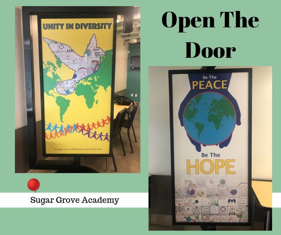 A door painted by students for a park