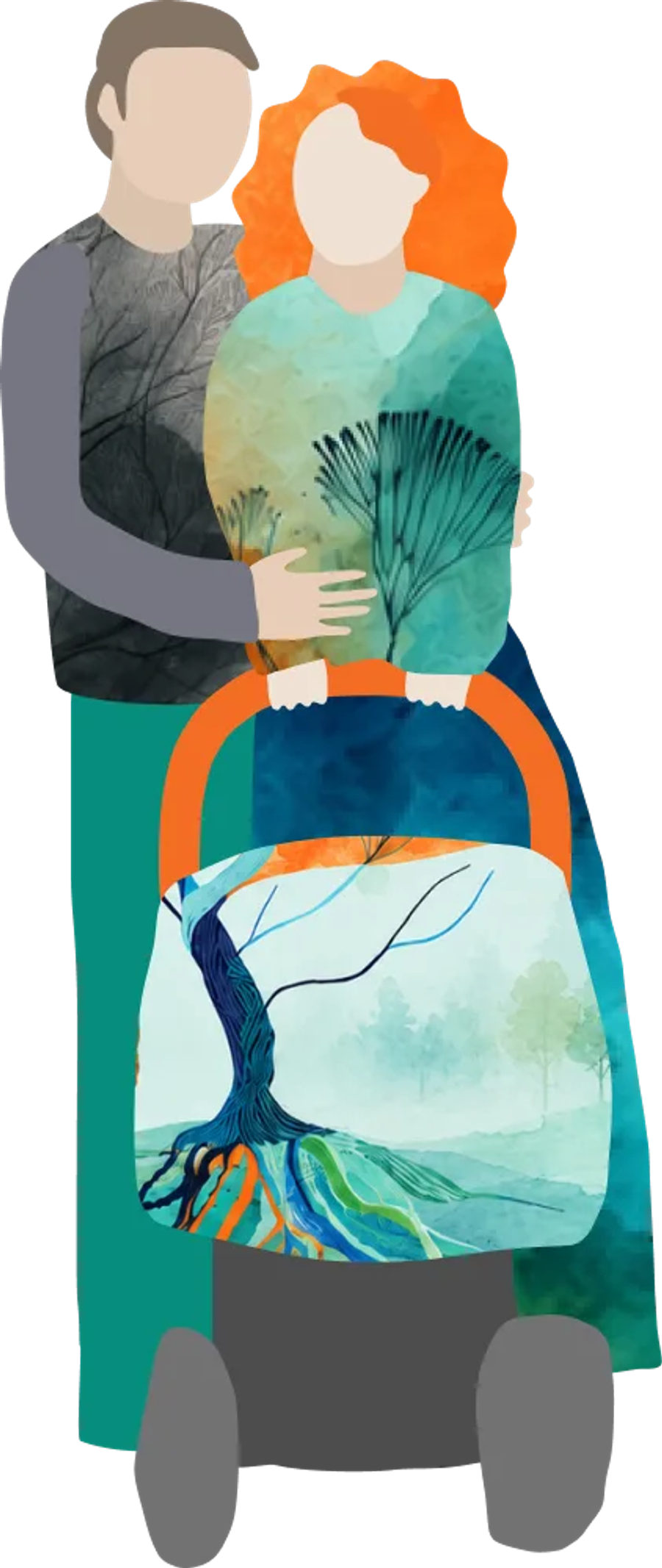 Illustration representing families and caregivers