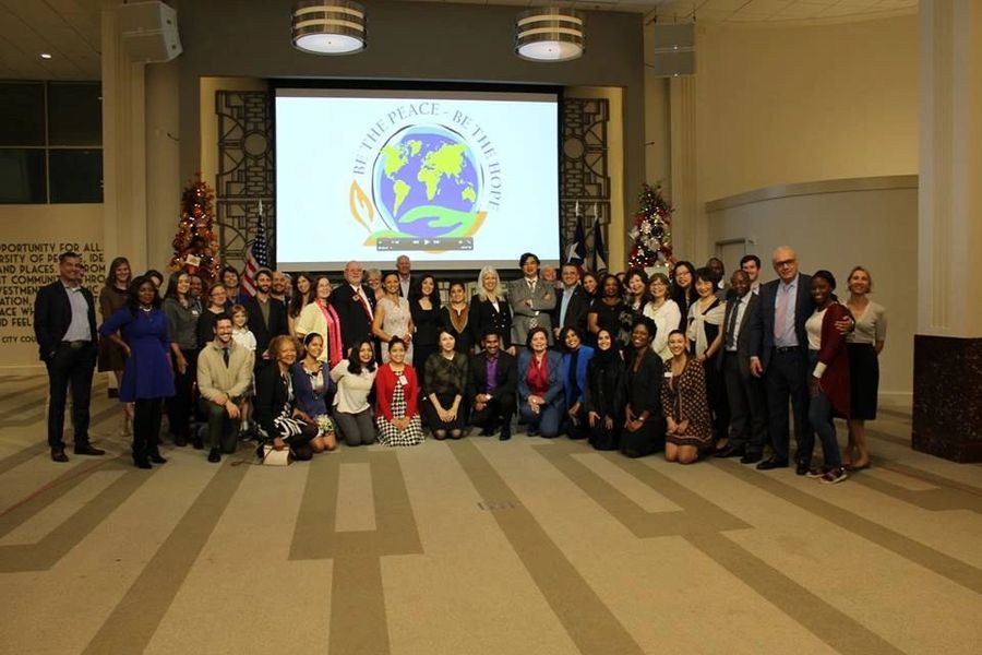 Partners and supporters gathered at the Bridges of Hope exhibition