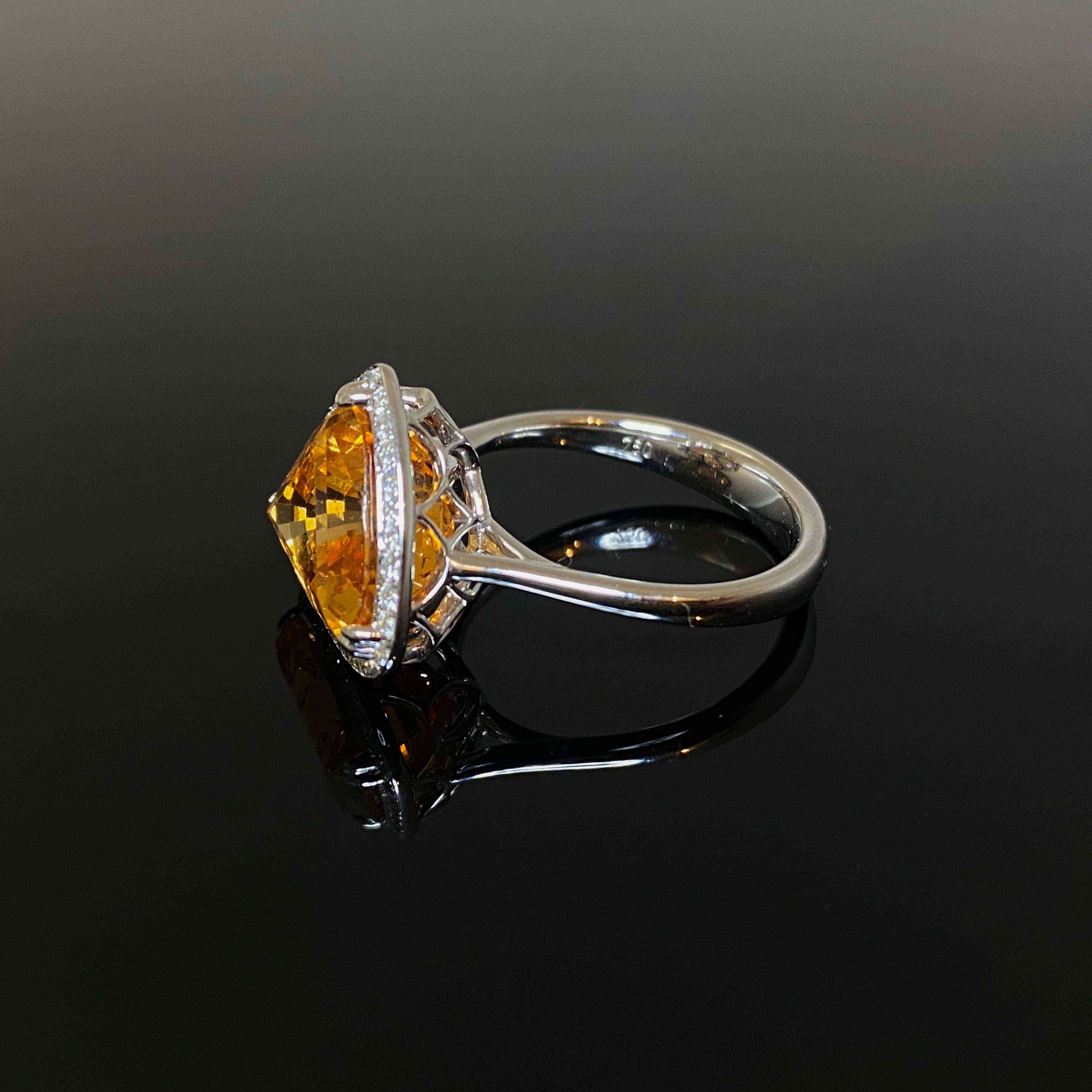 white gold topaz diamond ring