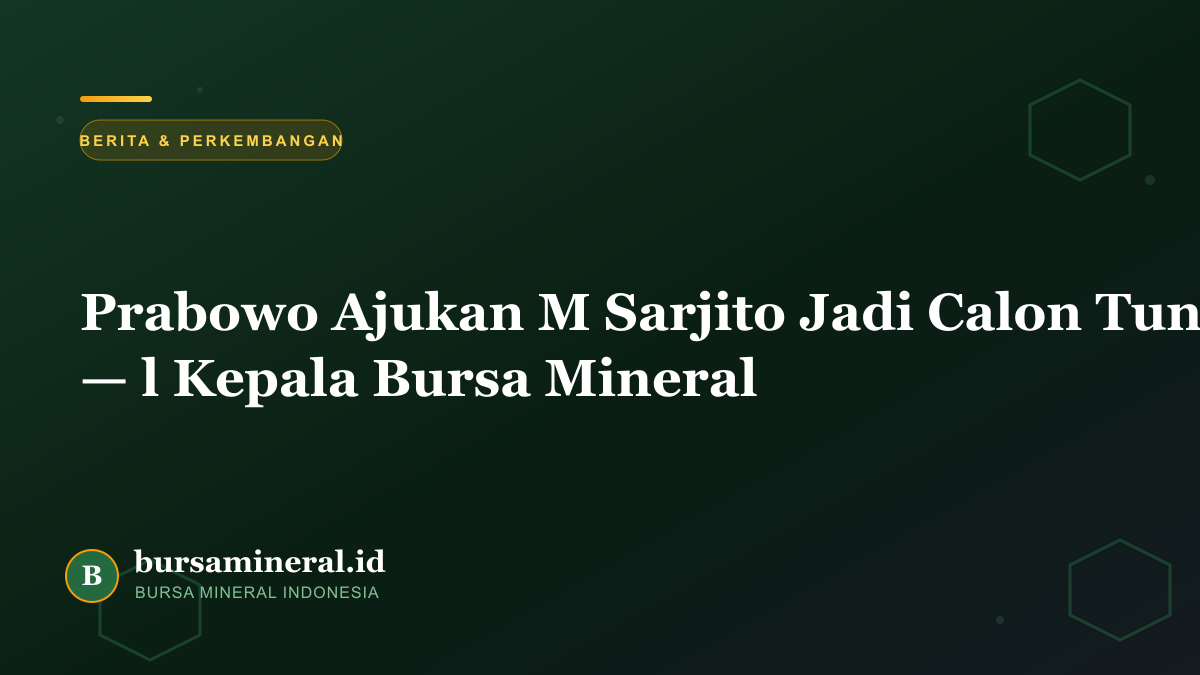 Ilustrasi hero artikel berita tentang calon Kepala Bursa Mineral dan Komoditas Strategis.