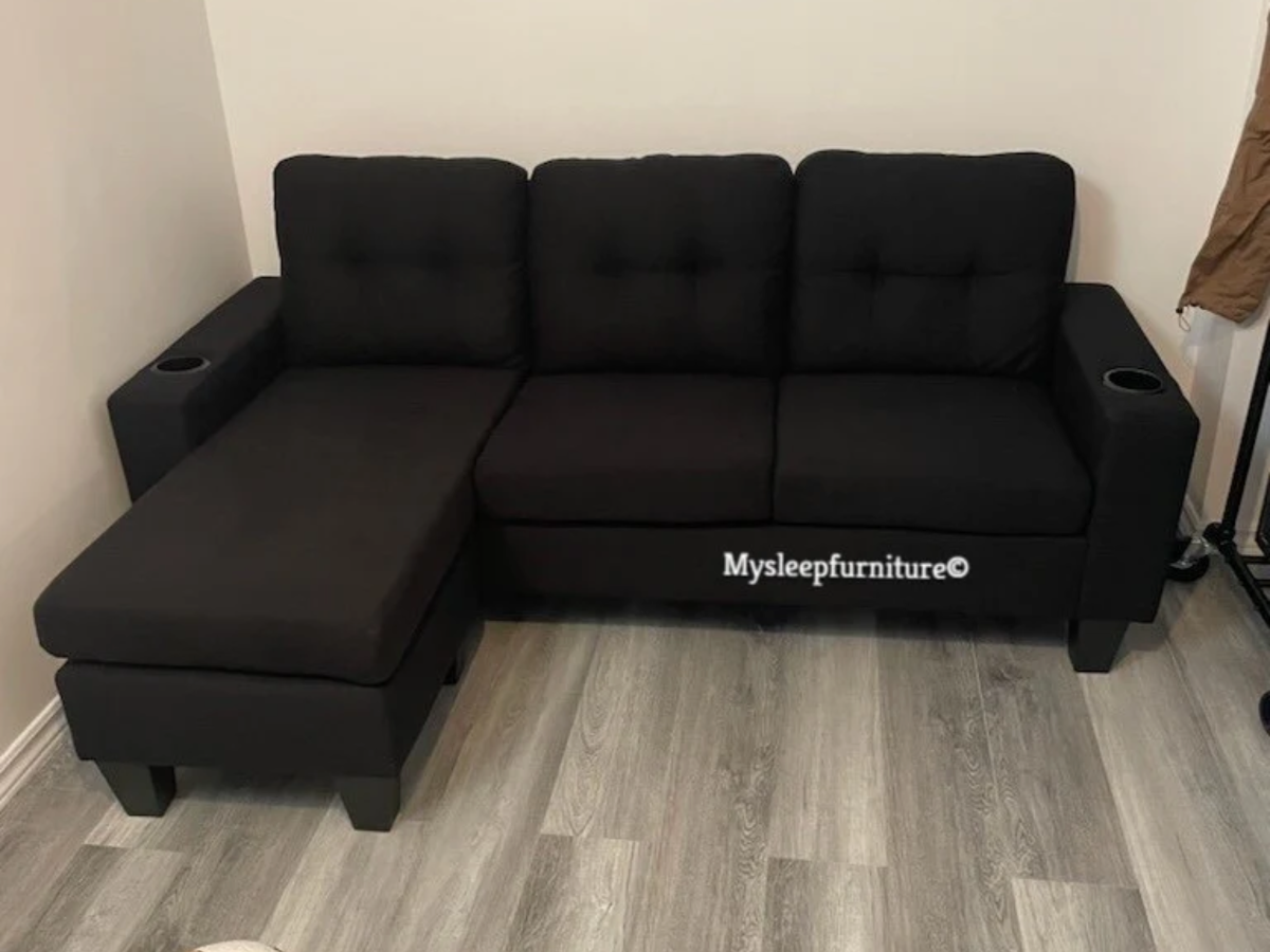 1867 black fabric sectional sofa- brand new in box | Sofas and armchairs | Vaughan | 2