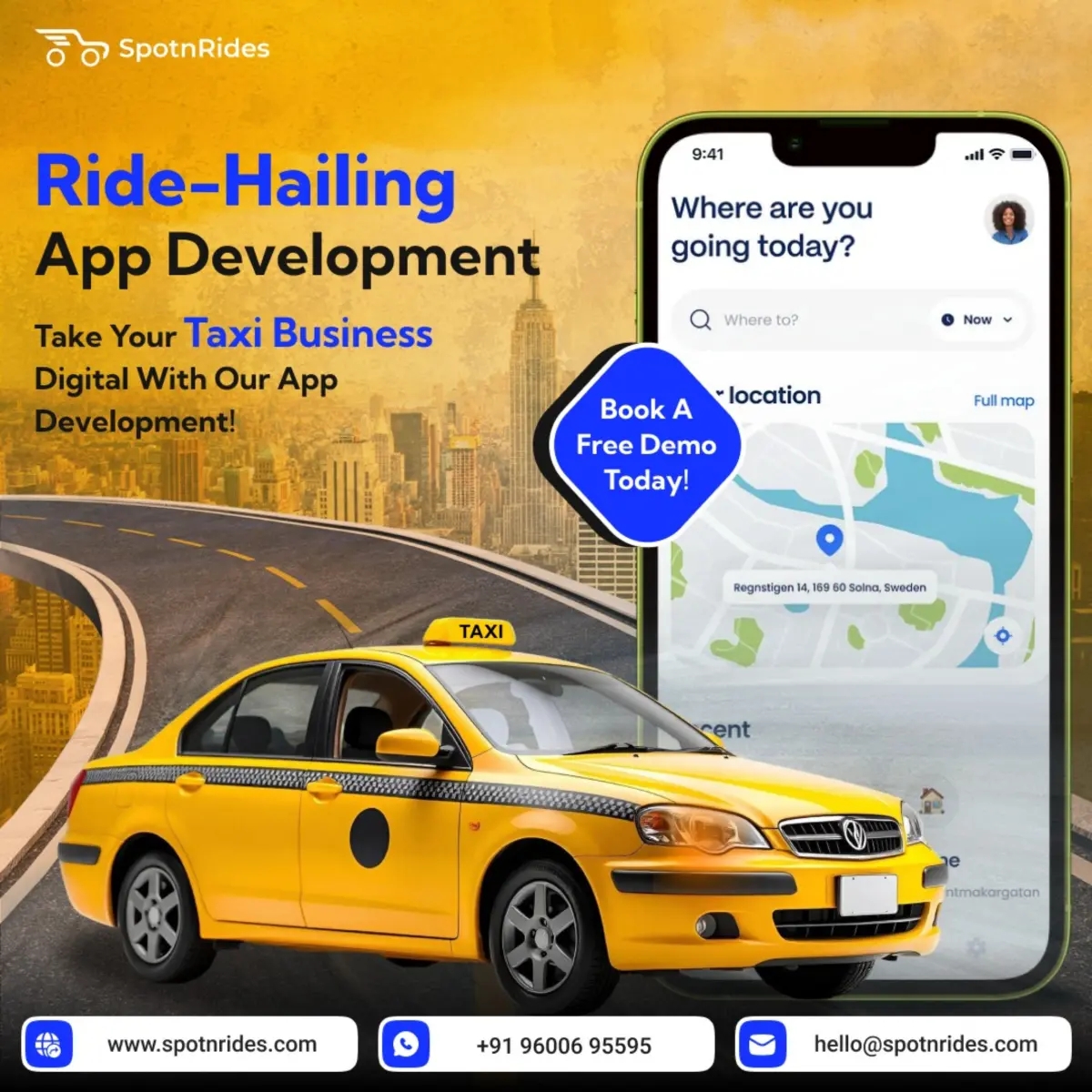Run Your Taxi Startup Seamlessly with SpotnRides Uber Clone App | Other Services | Vancouver | Ad gallery (SEO) | 1