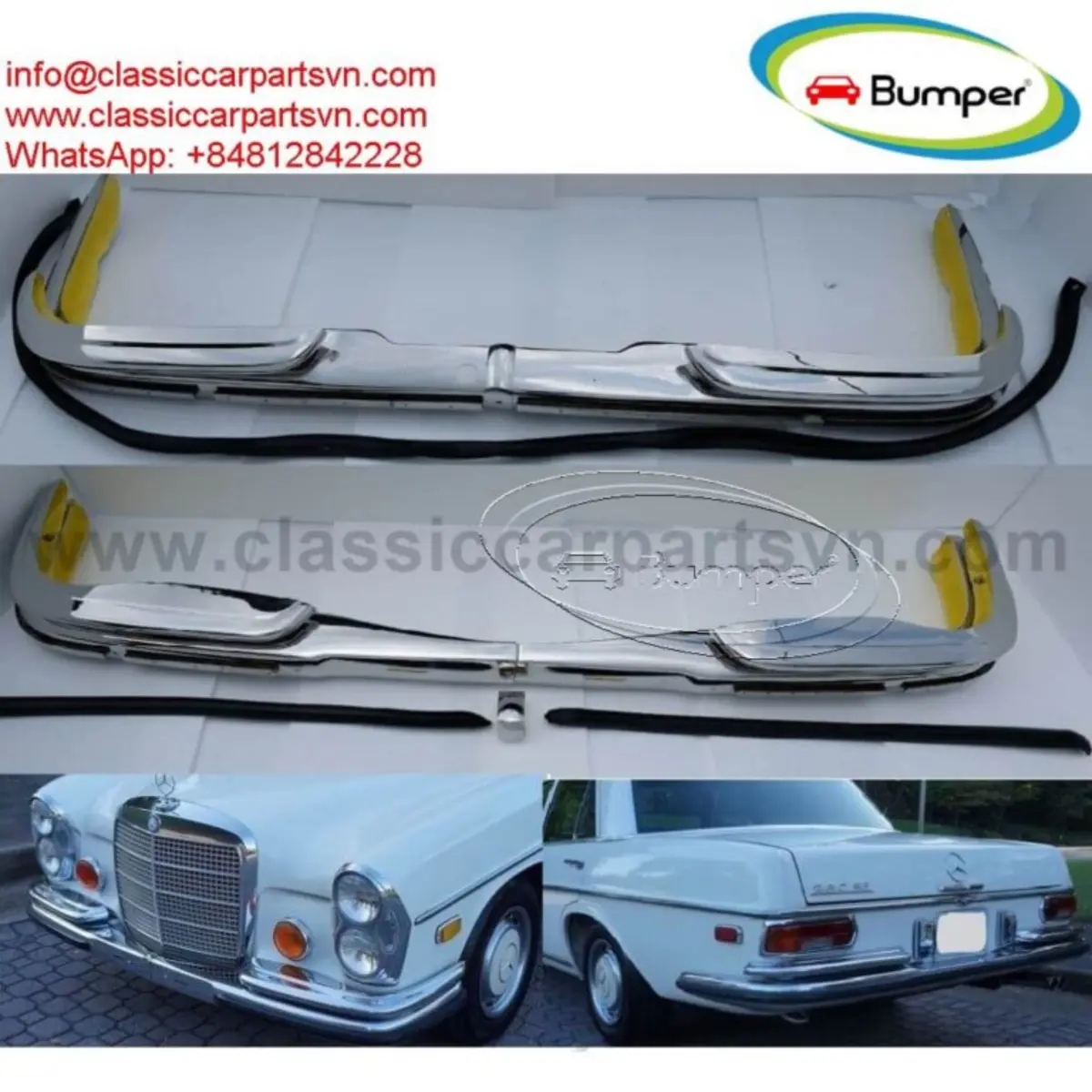 Mercedes Benz W108 W109 bumpers with rubber | Advertising and Marketing | Martensville | Ad gallery (SEO) | 1